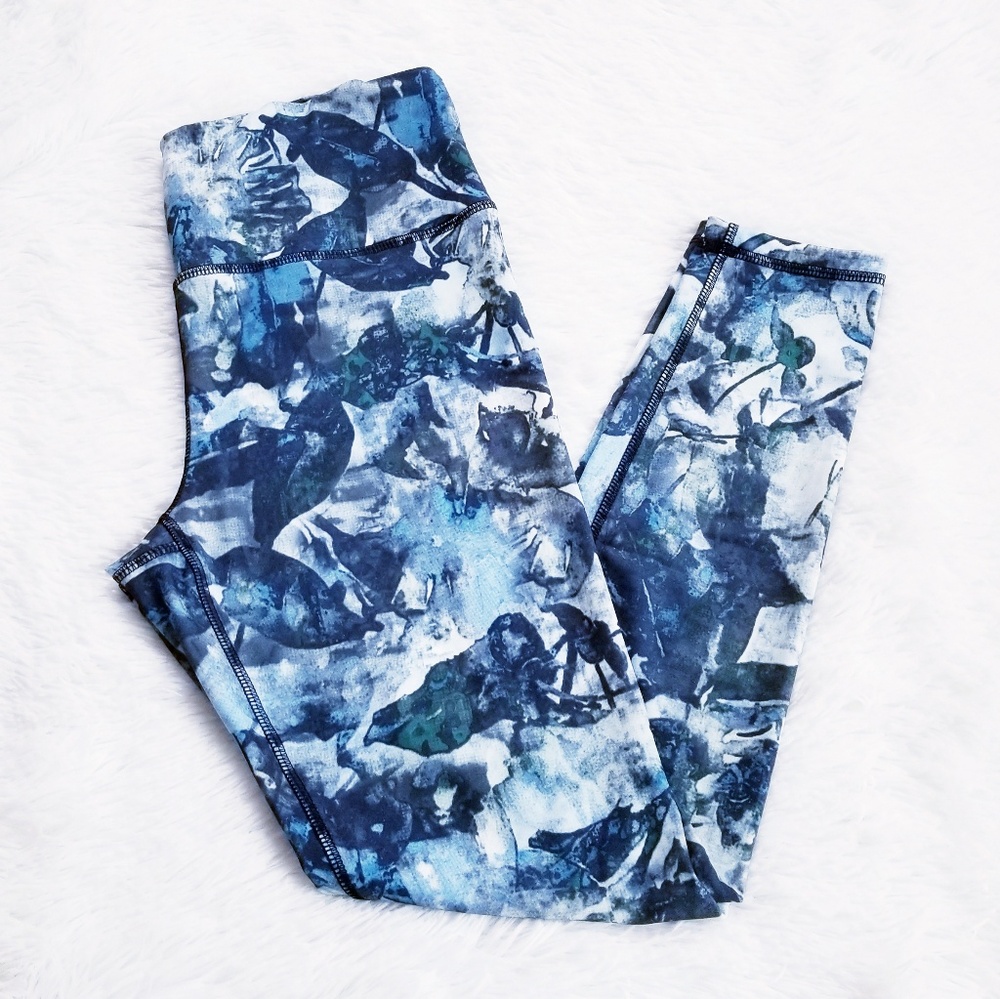 RBX Active Blue/Green Workout Leggings Size L